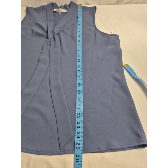 Kasper Women's Blouse Top Size XL Petite Sleeveless Tie-Neck Blue Heron (58) - Picture 6 of 10